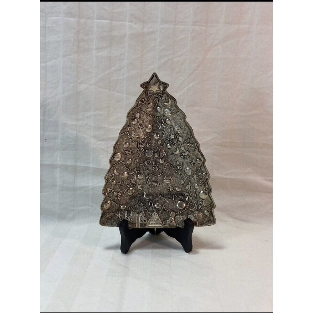 Christmas Tree Nut Dish Antique International Silver Company